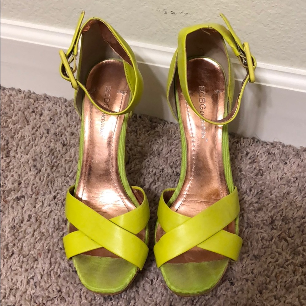 BCBGeneration Neon Platform Sandals